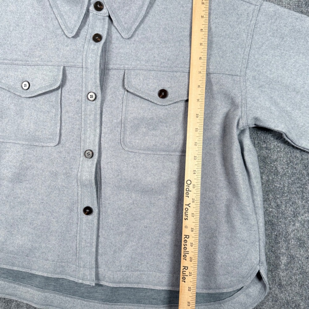 La Miel Shacket Jacket Over Shirt Outerwear Button Front Pockets Blue/Gray Large - Picture 9 of 9